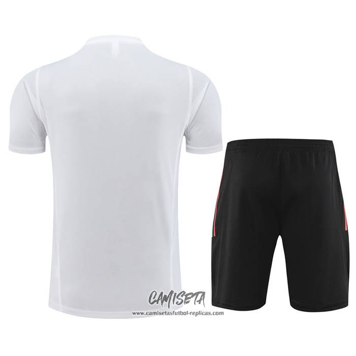 Chandal del Manchester United 2023-2024 Manga Corta Blanco - Pantalon Corto
